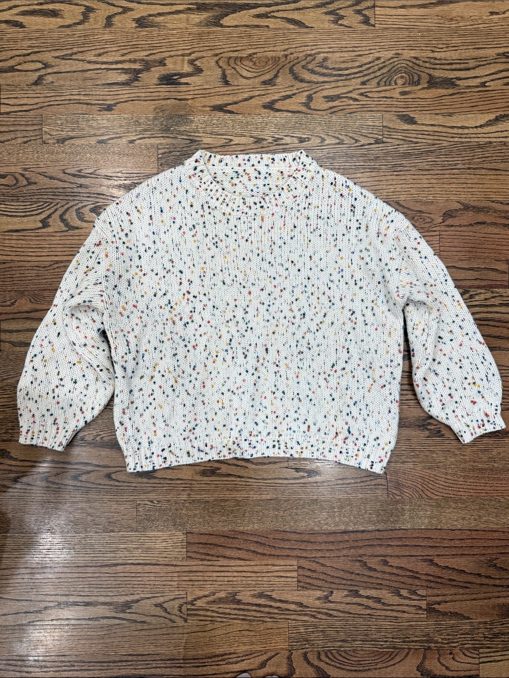 Women's Ivory Confetti Knit Sweater Size M